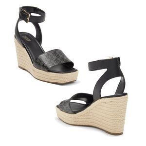 DKNY Women's Calima Ankle Strap Espadrille‎ Wedge Platform Sandal
